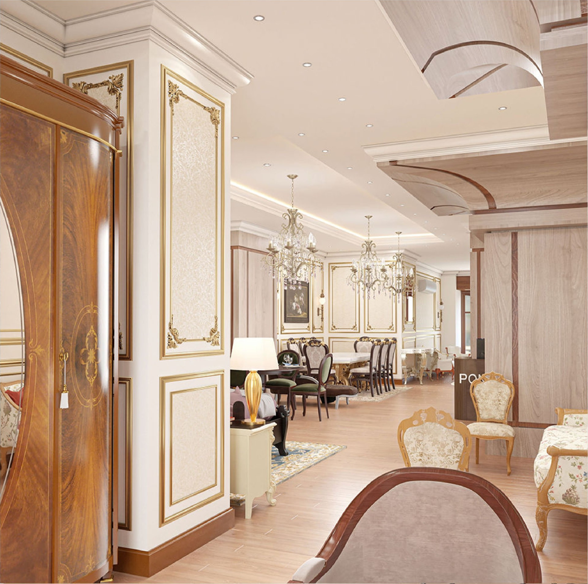 Pontremoli Furniture Showroom interior with detailed timber applications